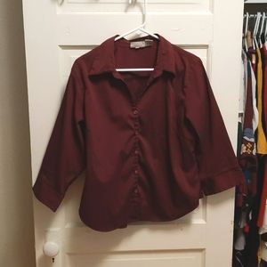 Fashion Bug Stretch 3/4 length sleeve button down shirt size L